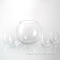 glass Punch Bowl Set with scooped ladle